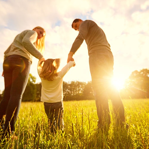 An image of a family in a field