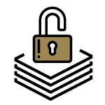 An animated icon of a lock opening and closing