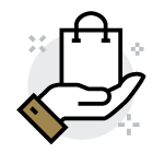 An icon showing a hand offering an item
